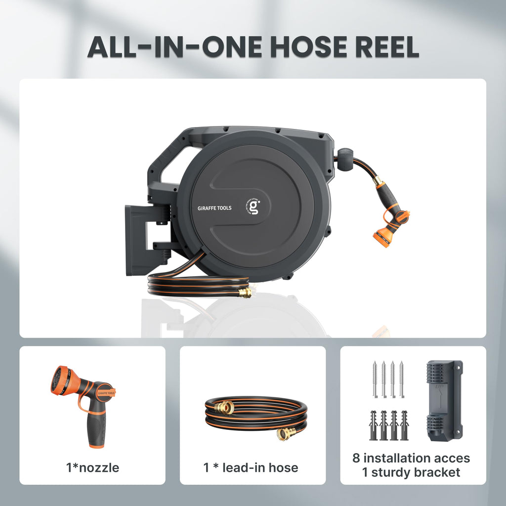 1/2" 100FT Retractable Garden Hose Reel W117188