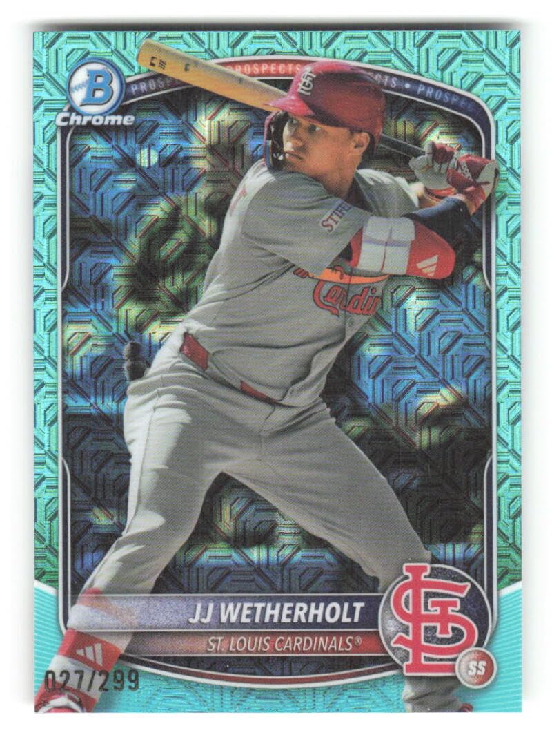 2025 Bowman Chrome Prospects Mega Box Aqua Mojo Refractor Baseball Trading Card E69074