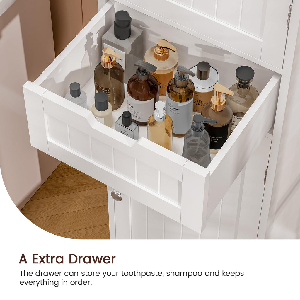 66.9" Tall Bathroom Storage Cabinet with 2 Doors & 1 Drawer W2009