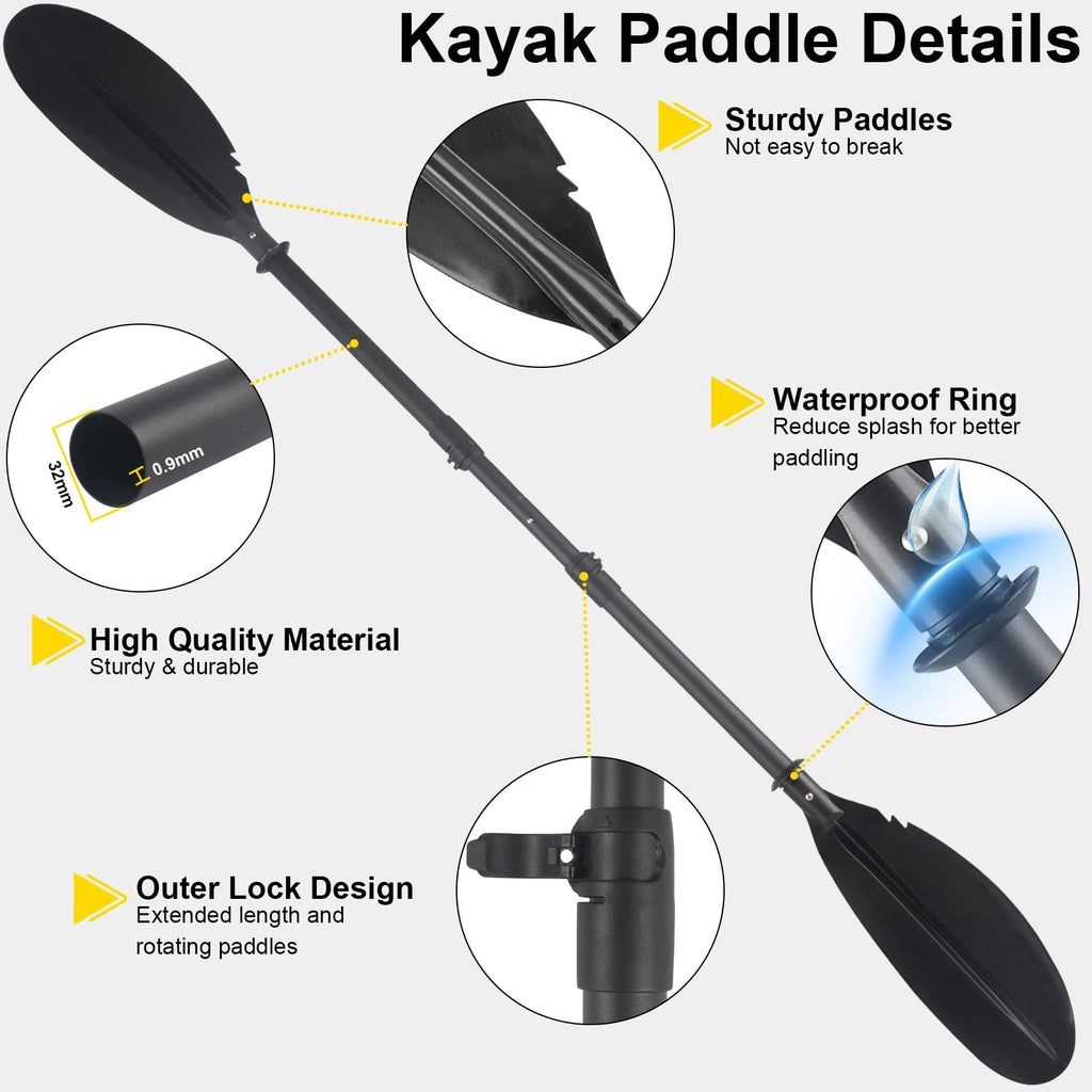 Telescopic Canoe Paddle 70inch to 95inch Black Z155