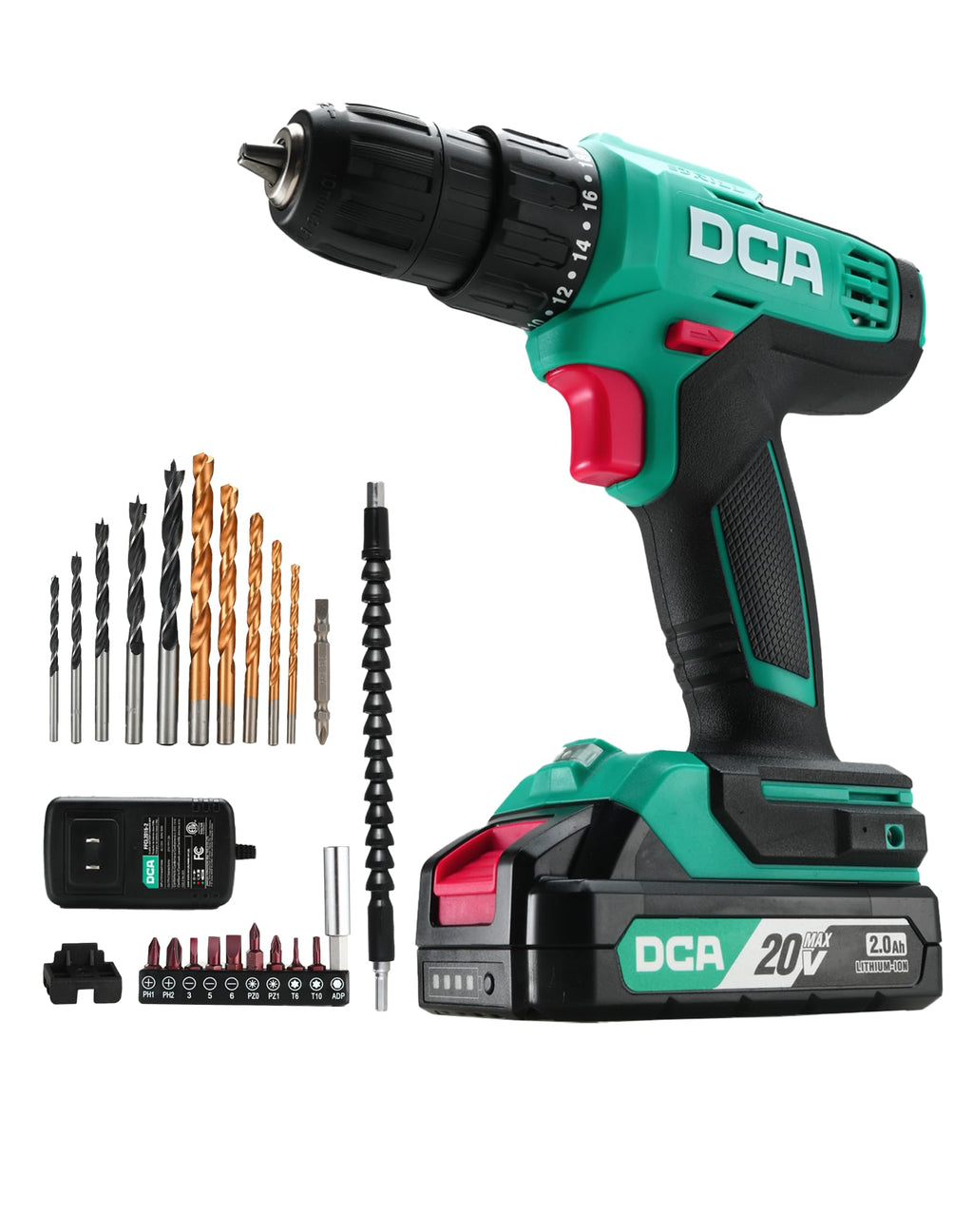 Cordless Drill Set 354 in-lbs Torque 3/8" Keyless Chuck 20V J252868