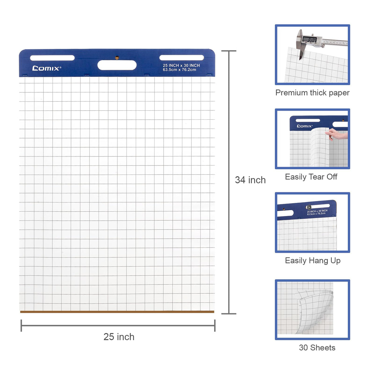 25 x 30 In Flip Chart Easel Pad, 30 Sheets/Pad, 4 Pads V57329