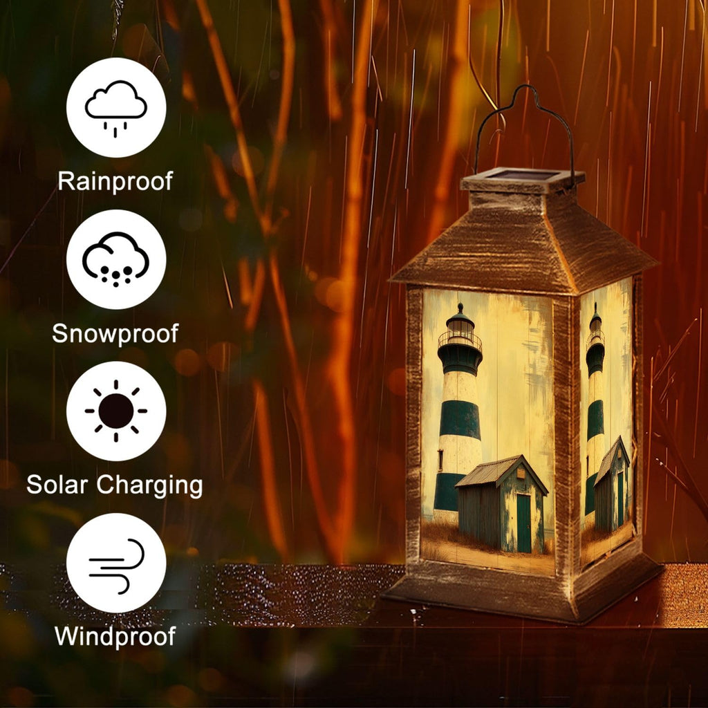 Navy Blue Coastal Solar Lantern X2144
