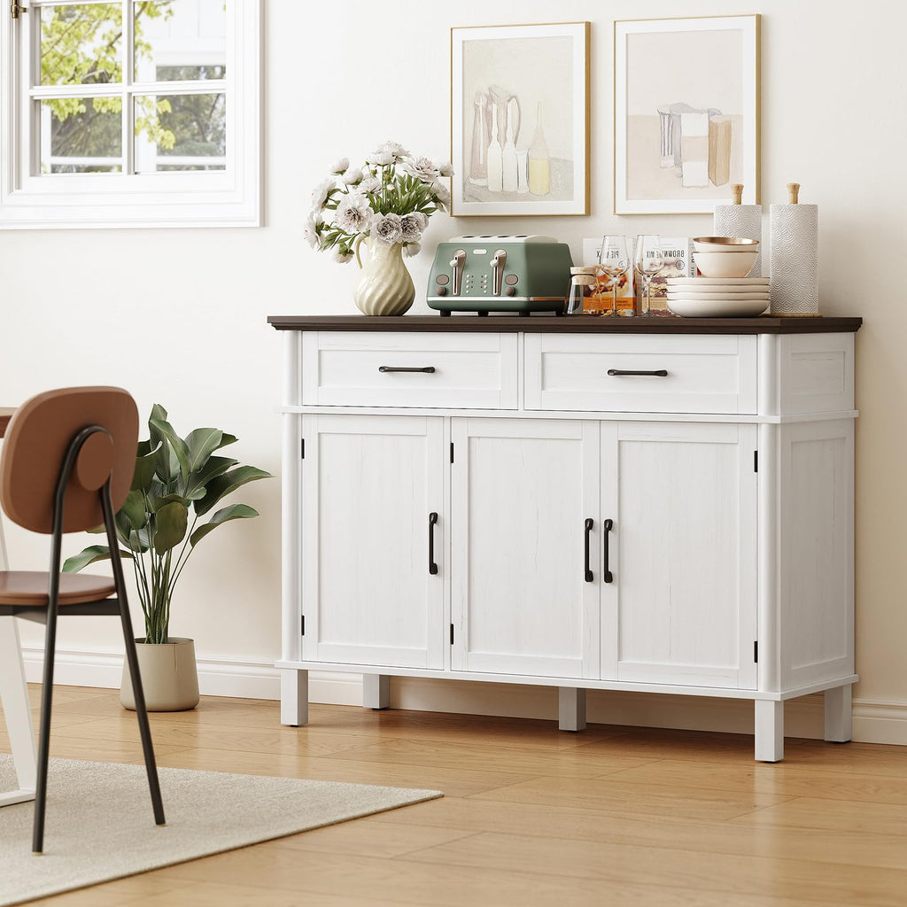 48 Inch Off White Buffet Cabinet with Storage P14741