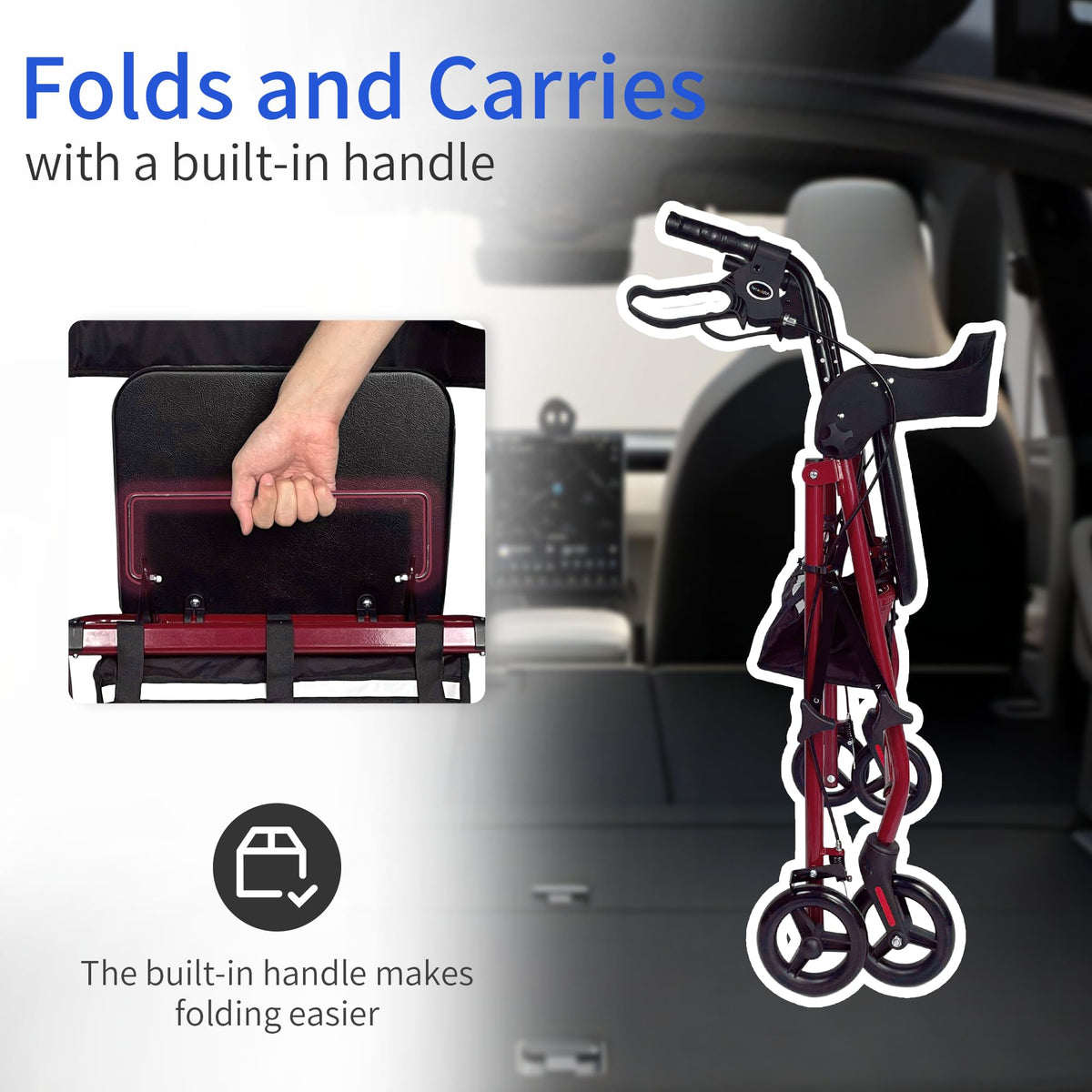 Foldable Rolling Walker with Seat S806299