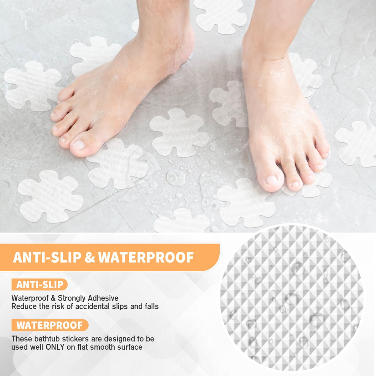 24 PCS Clear Non Slip Bathtub Stickers D8346