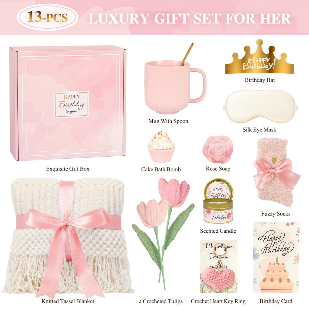 13PCS Spa Self Care Gift Basket Set Rose S524