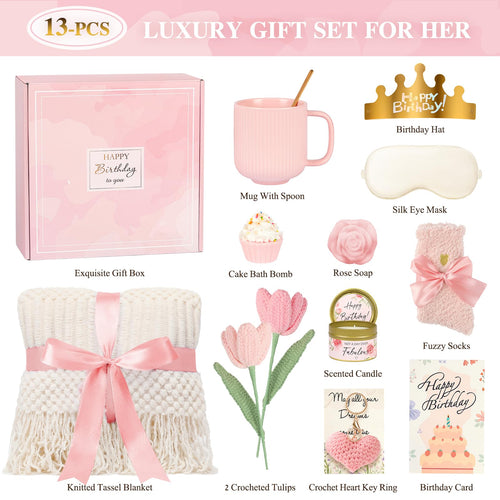 13PCS Spa Self Care Gift Basket Set Rose S524