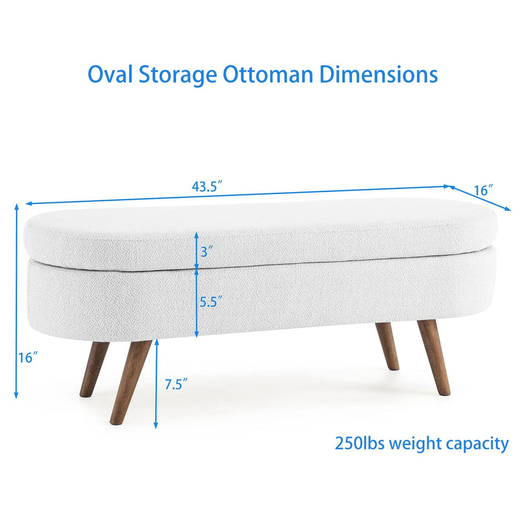 Brown Linen Storage Ottoman Bench U168