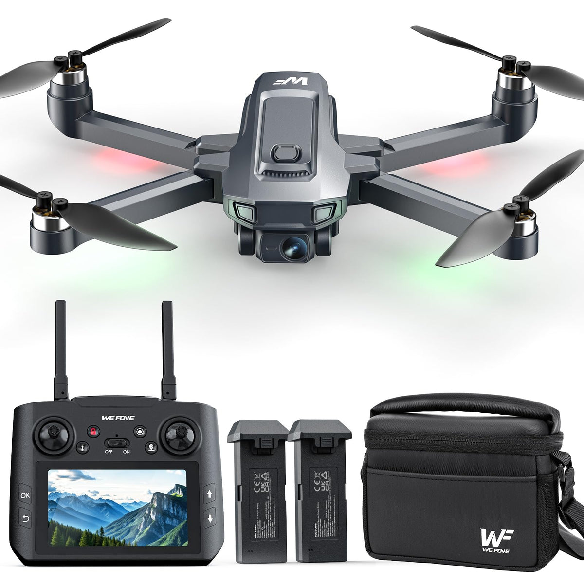 4K Foldable GPS Drone with 4.5" Screen Under 249g Black R34790