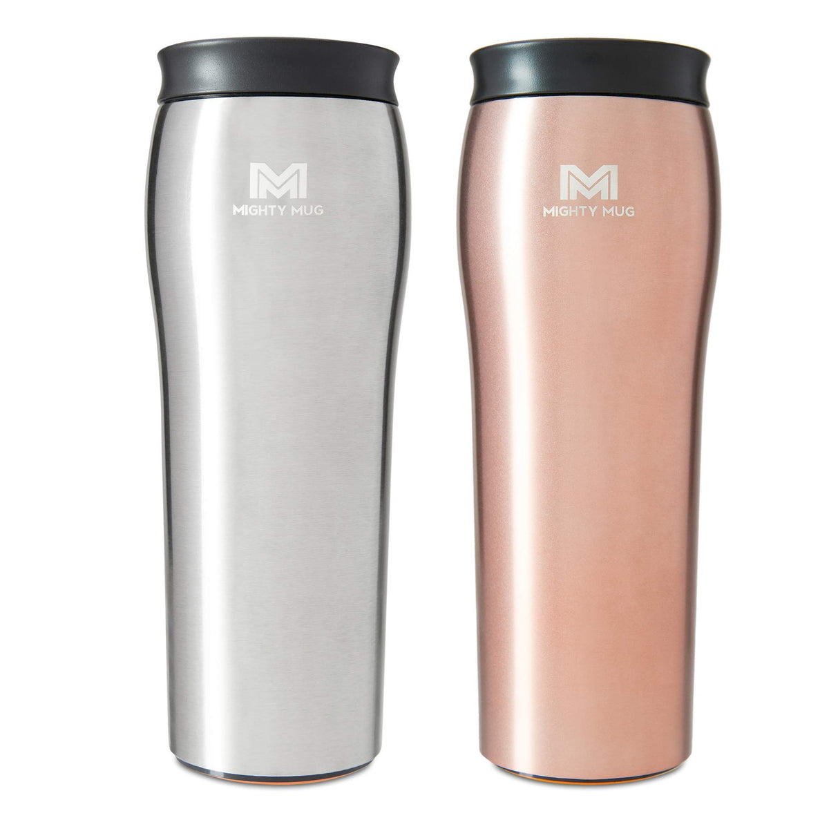 Silver Rosegold Stainless Steel 16 oz Insulated Travel Mug 2 Pack N99991