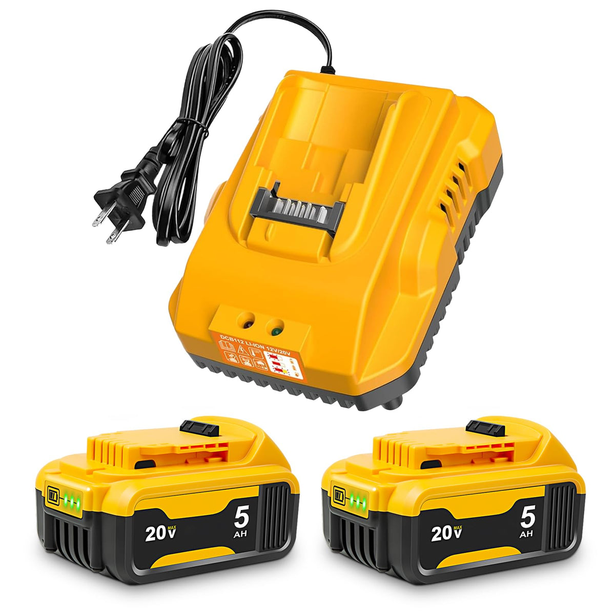 20V Max 5.0Ah Battery 2-Pack with Charger Station J20720