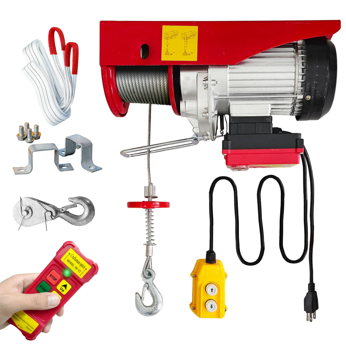 880lbs Electric Hoist Winch with Wireless Control I16701