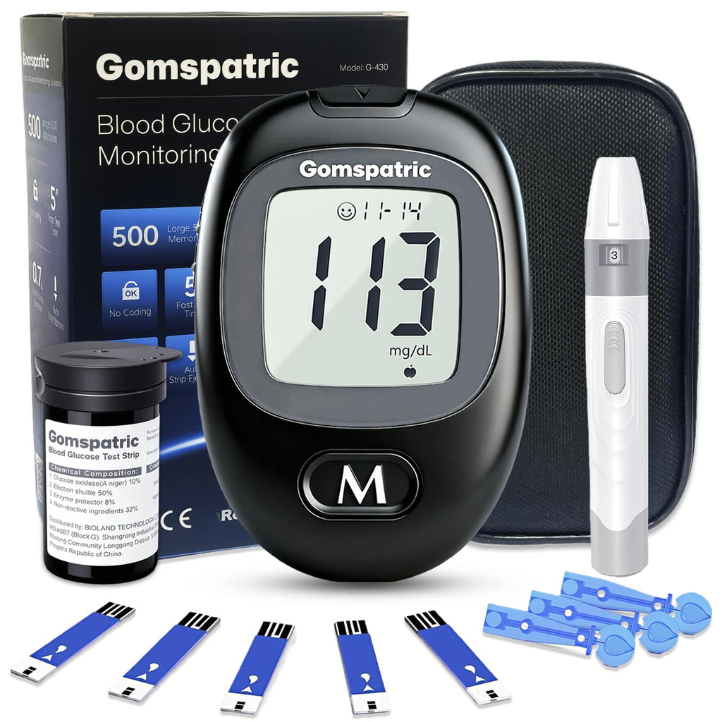 Blood Glucose Monitor Kit with 50 Test Strips and 50 Lancets F672