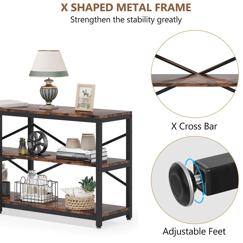 70.9 Inch 3-Tier Console Table with Storage Shelves R2895