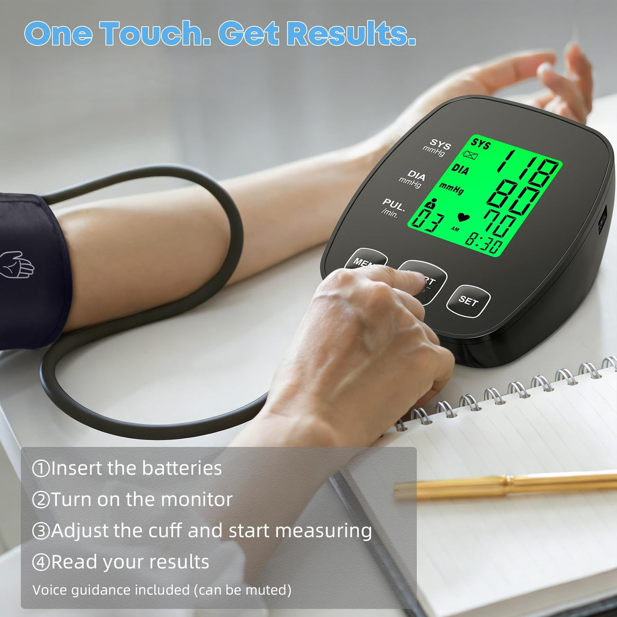 Blood Pressure Monitor with 2 Size Cuffs I3424