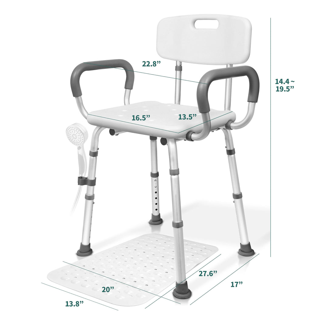 Adjustable Shower Chair with Mat N380775