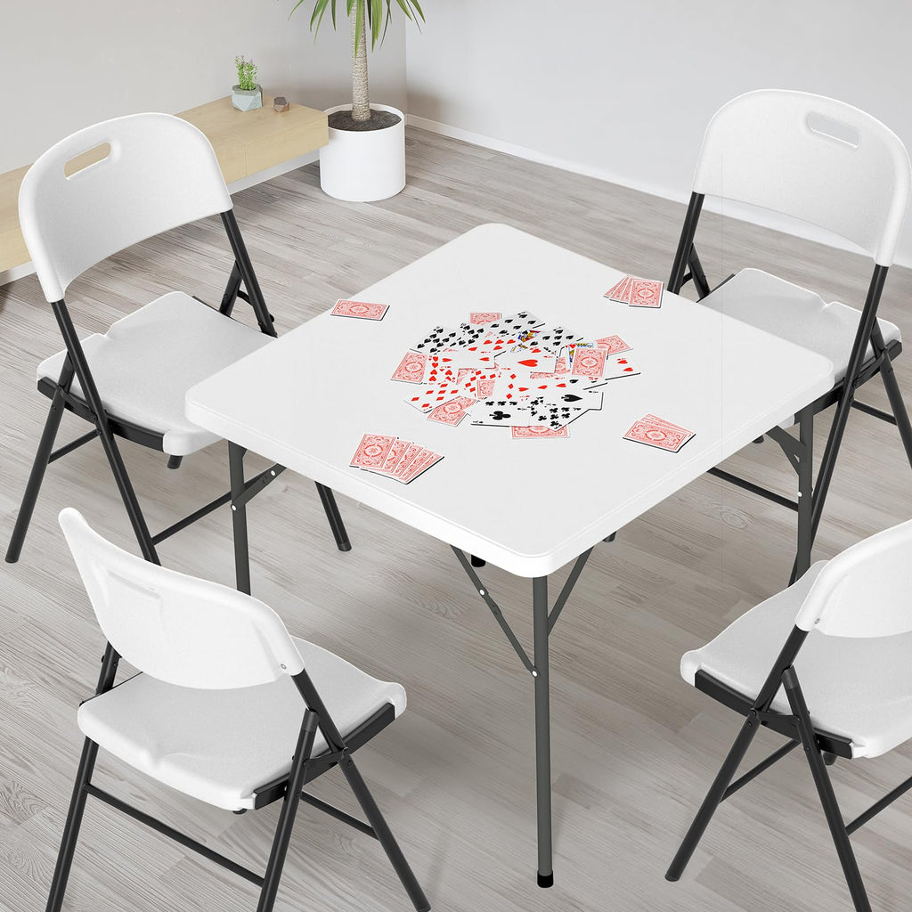White 34 inch Folding Card Table V814