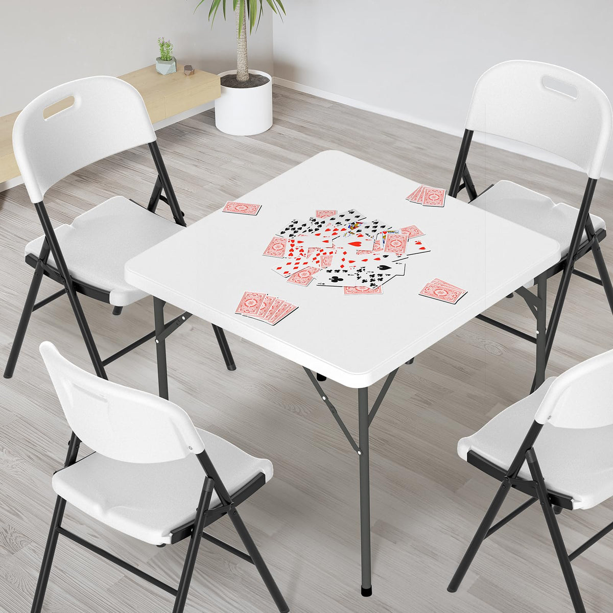 White 34 inch Folding Card Table V814