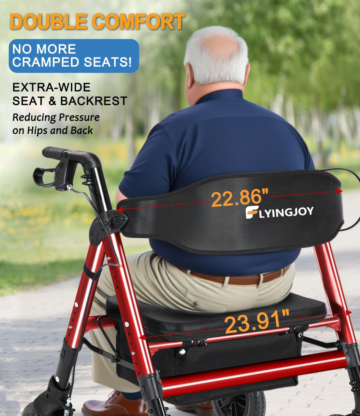 Heavy-Duty Bariatric Rollator Walker with Seat B568015