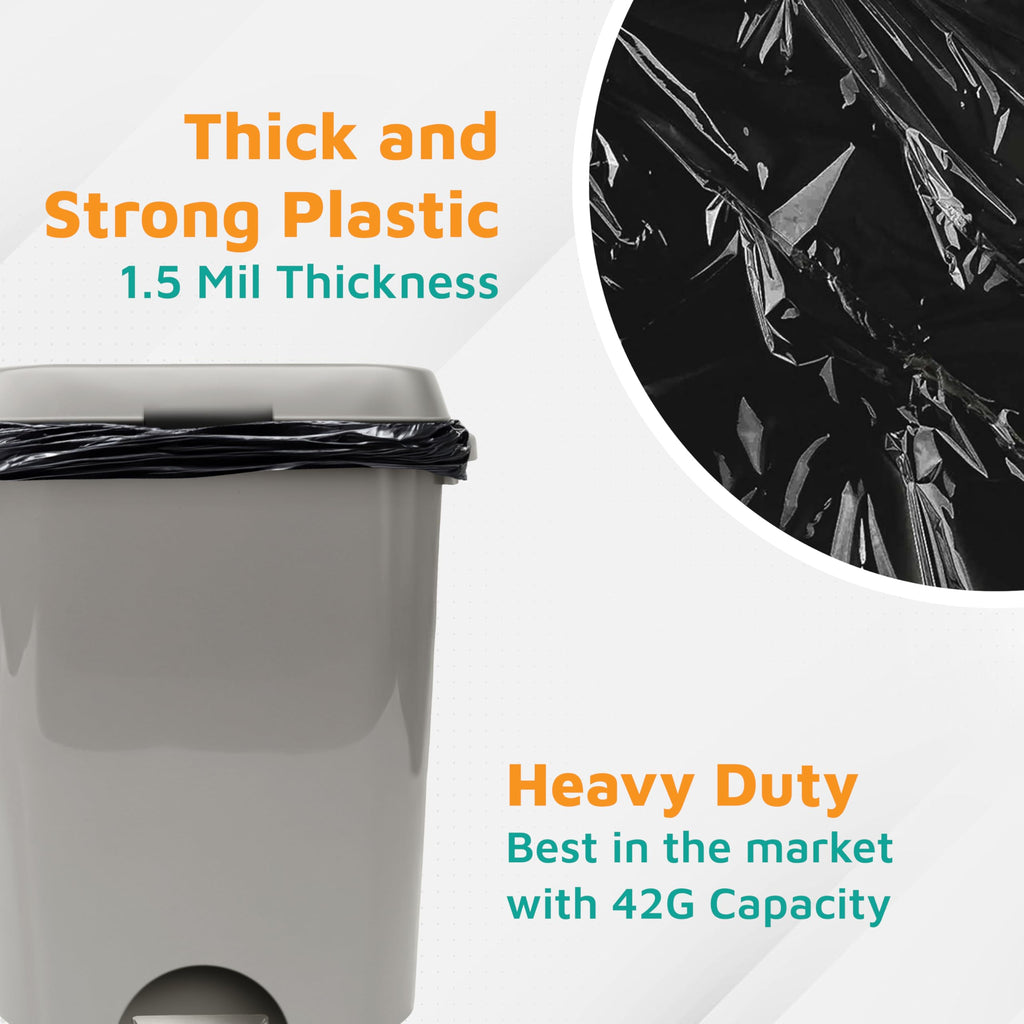 Black 42-Gallon 1.5 Mil Tall Trash Can Liners F320729