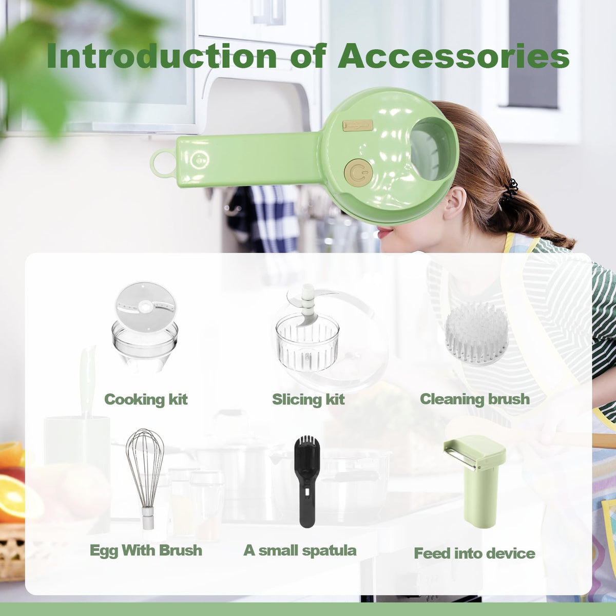 Portable Wireless Electric 4-in-1 Vegetable Cutter Set O271210
