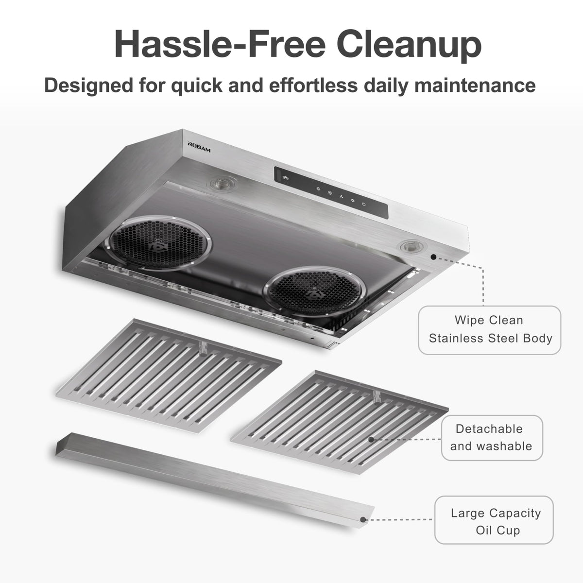 30 Inch 1000 CFM Under Cabinet Ducted Stainless Steel Range Hood V795240