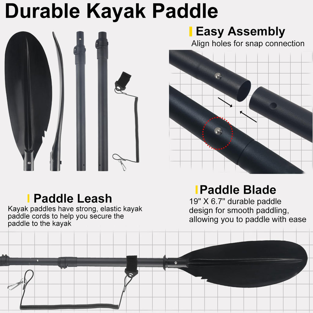 Telescopic Canoe Paddle 70inch to 95inch Black Z155