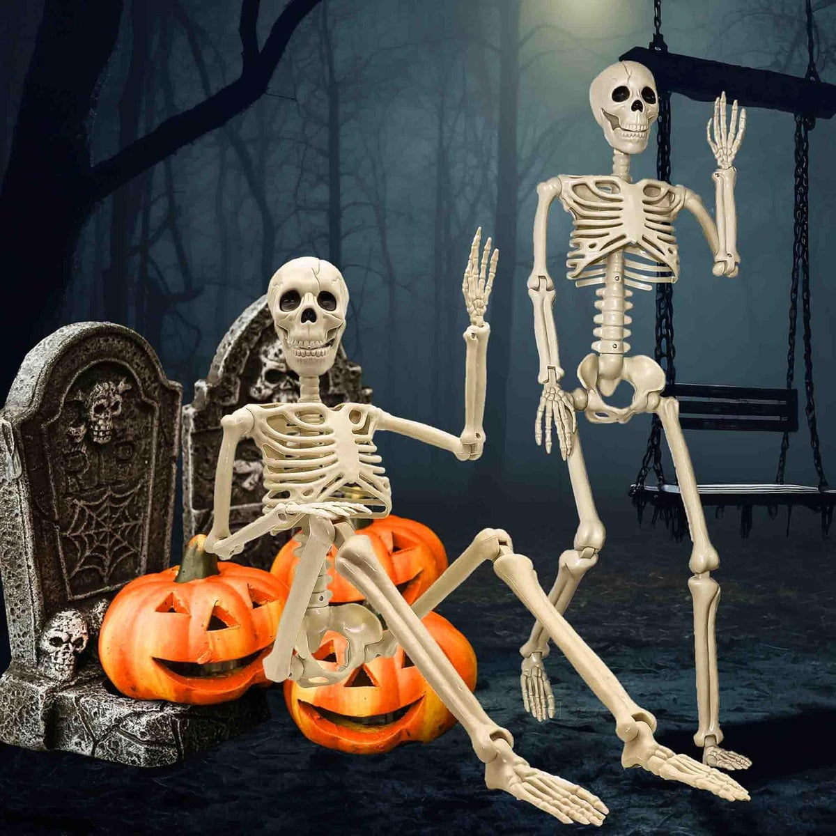 2-Pack 67" Posable Skeletons with Movable Joints Z90148