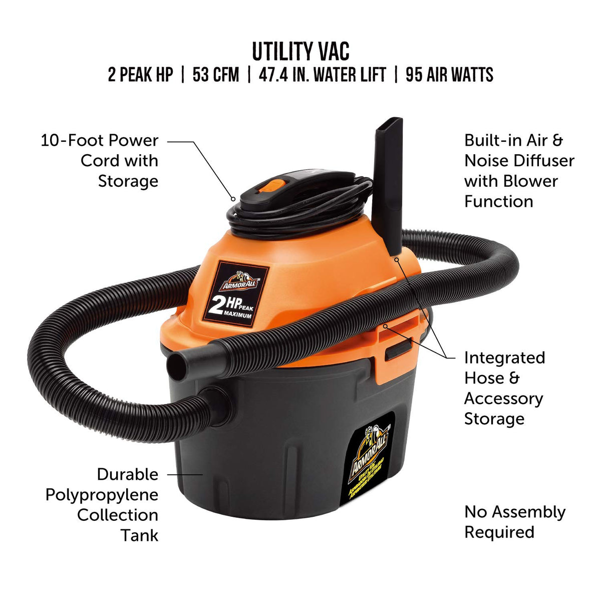 2.5 Gallon Wet/Dry Utility Shop Vacuum I496562