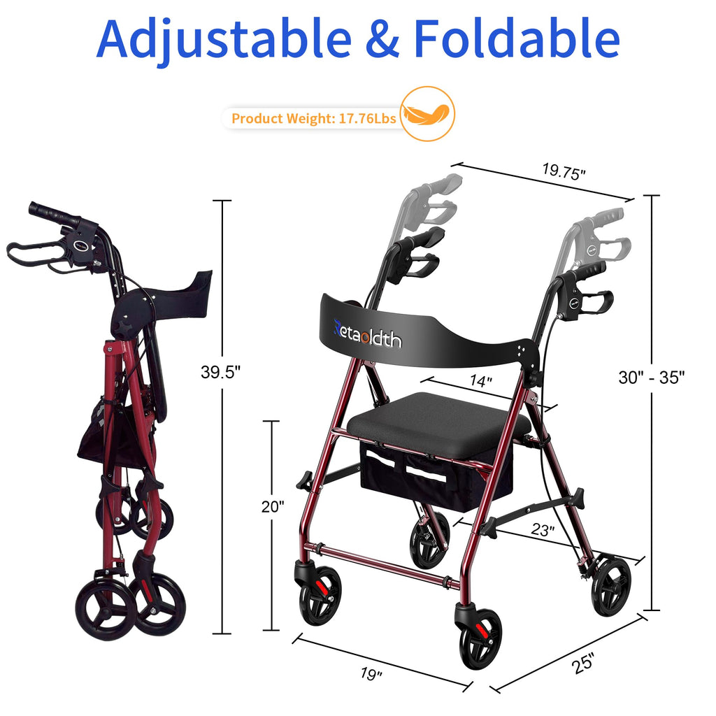 Foldable Rolling Walker with Seat S806299