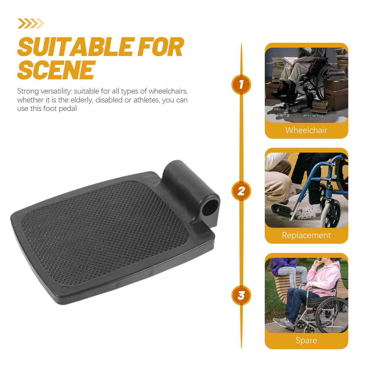 Wheelchair Footrest Pair Plastic Footplates Y78080