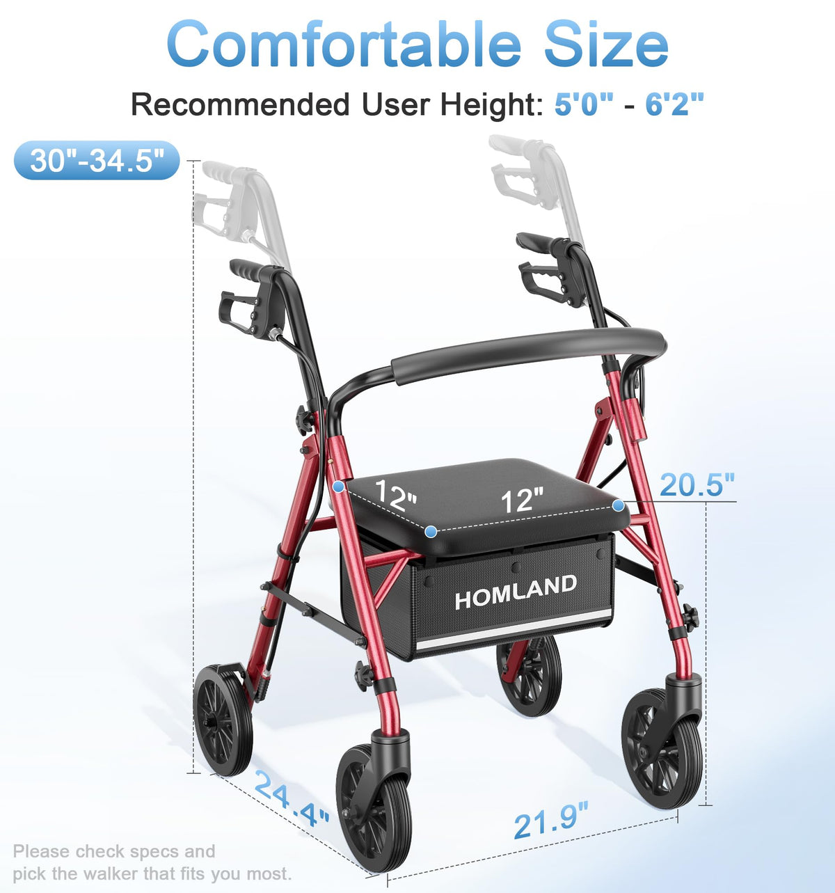 Foldable Walkers with Seat B409