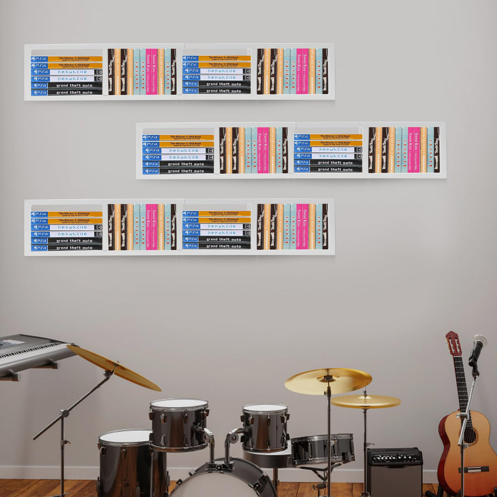 34 Inch White Metal CD Storage Shelf D96406