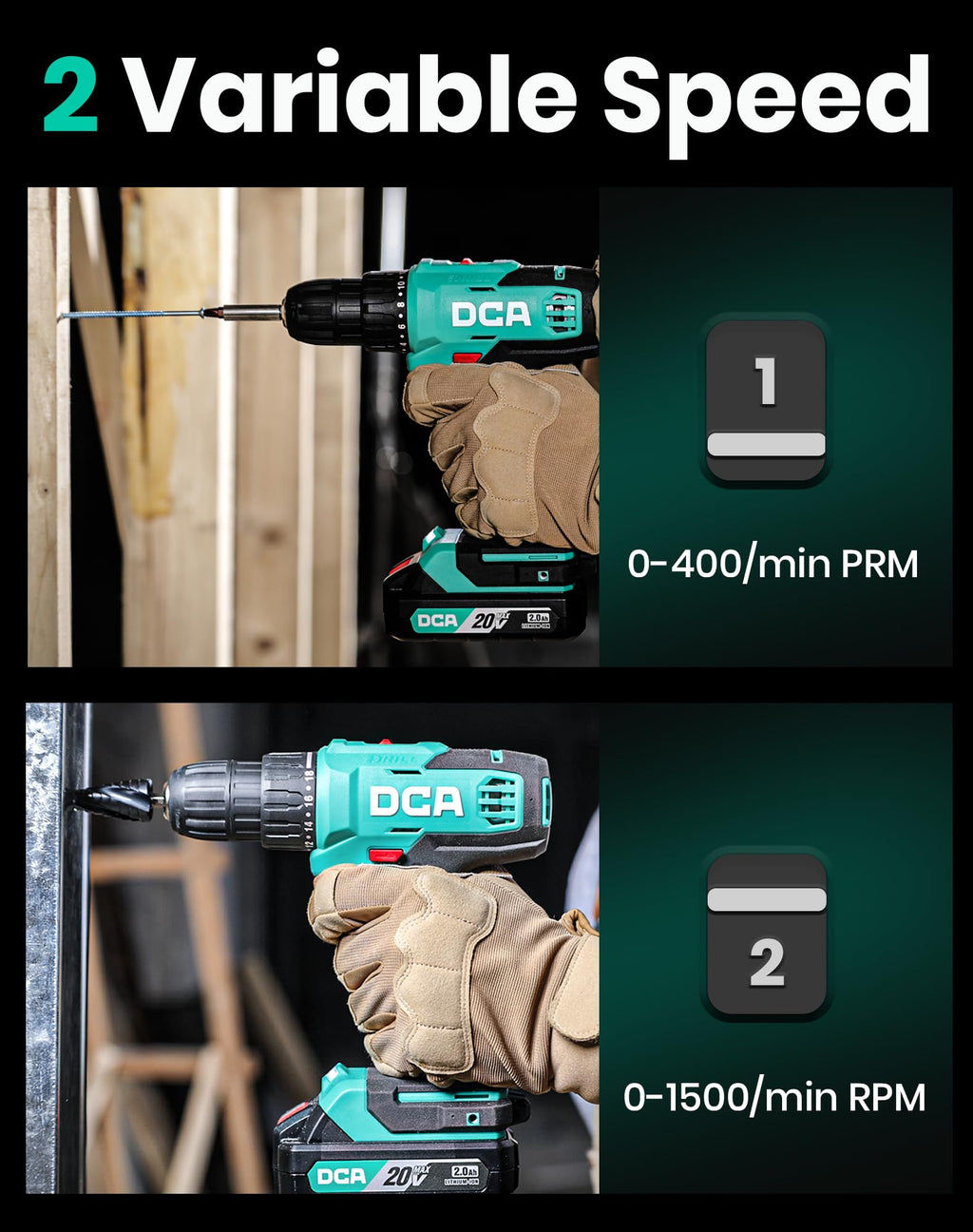 Cordless Drill Set 354 in-lbs Torque 3/8" Keyless Chuck 20V J252868