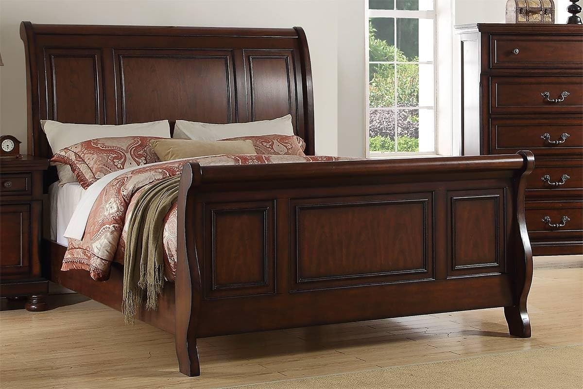 California King Bed Frame Antique Cherry V84503