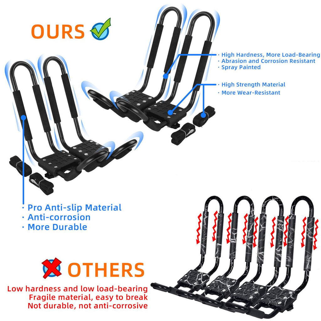 2 Pairs J-Bar Kayak Roof Rack Set of 4 B339885