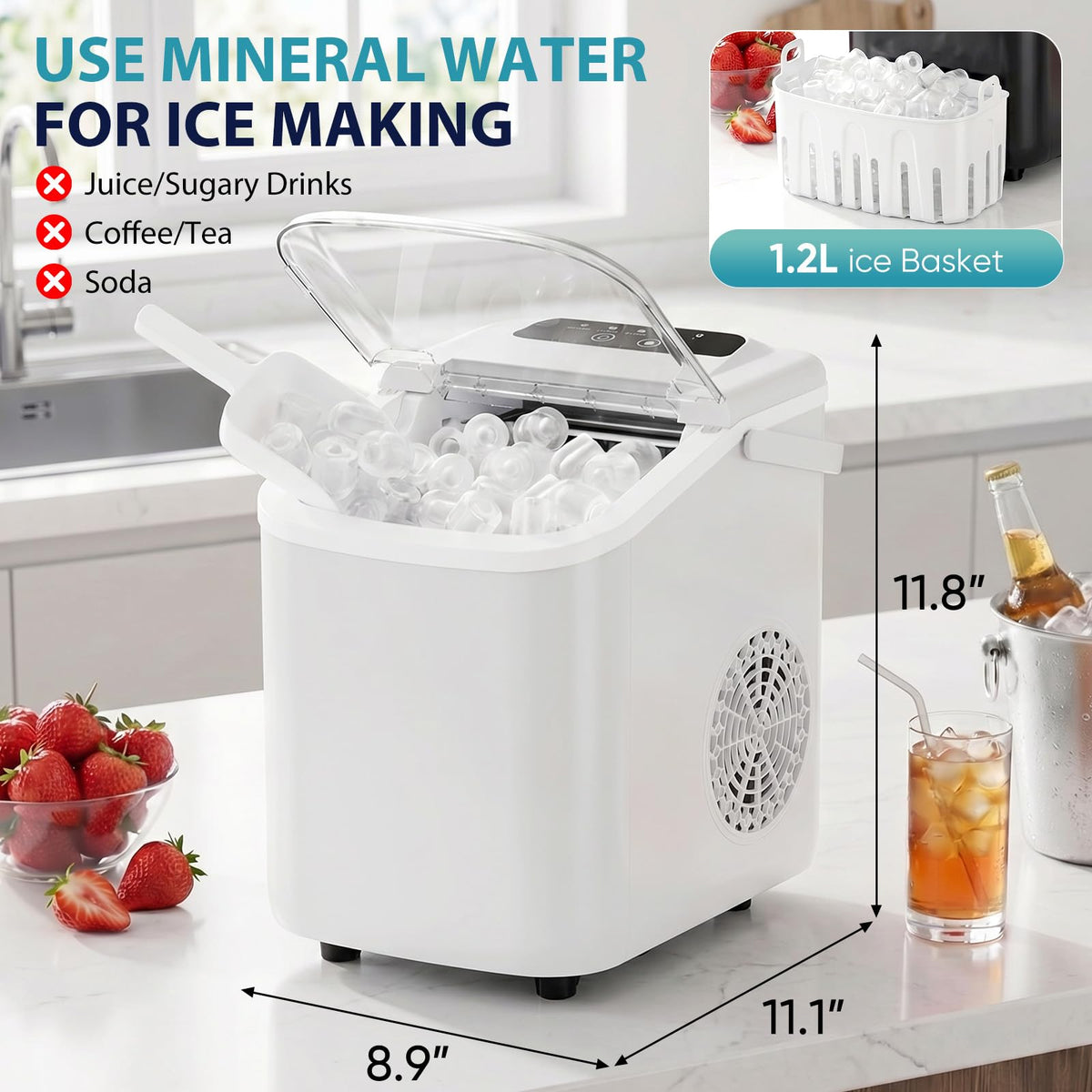 Countertop Ice Maker with Portable Handle T931328