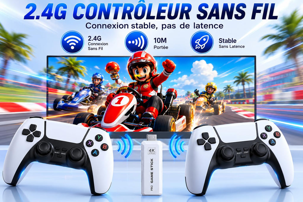 Wireless Retro Game Console 4K HDMI Stick with 2 Wireless Controllers L9489