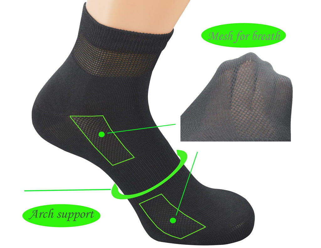 Breathable Ankle Diabetic Socks with Arch Support, 6 Pairs S14014