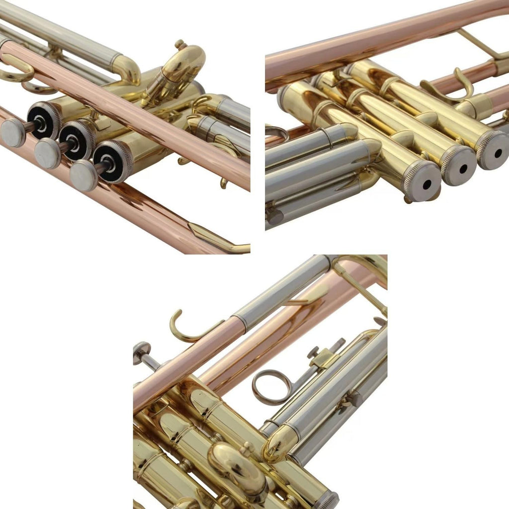 Bb Standard Brass Trumpet Set with Case, Gloves, Mouthpiece and Clean Kit N1047