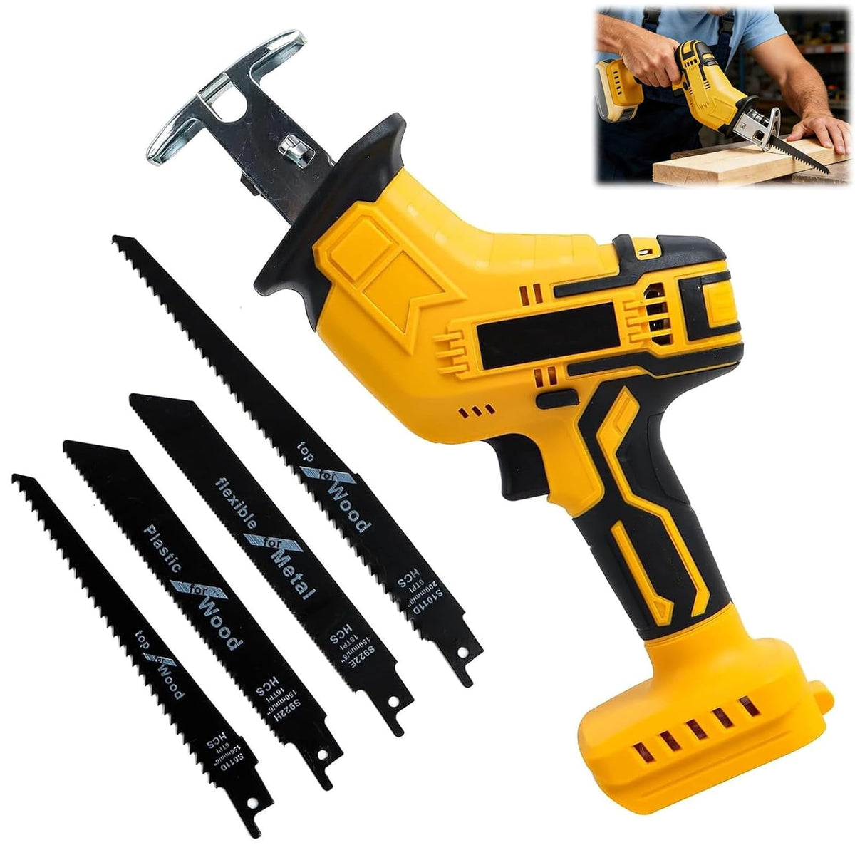 Cordless Reciprocating Saw with 4 Blades Kit D599555