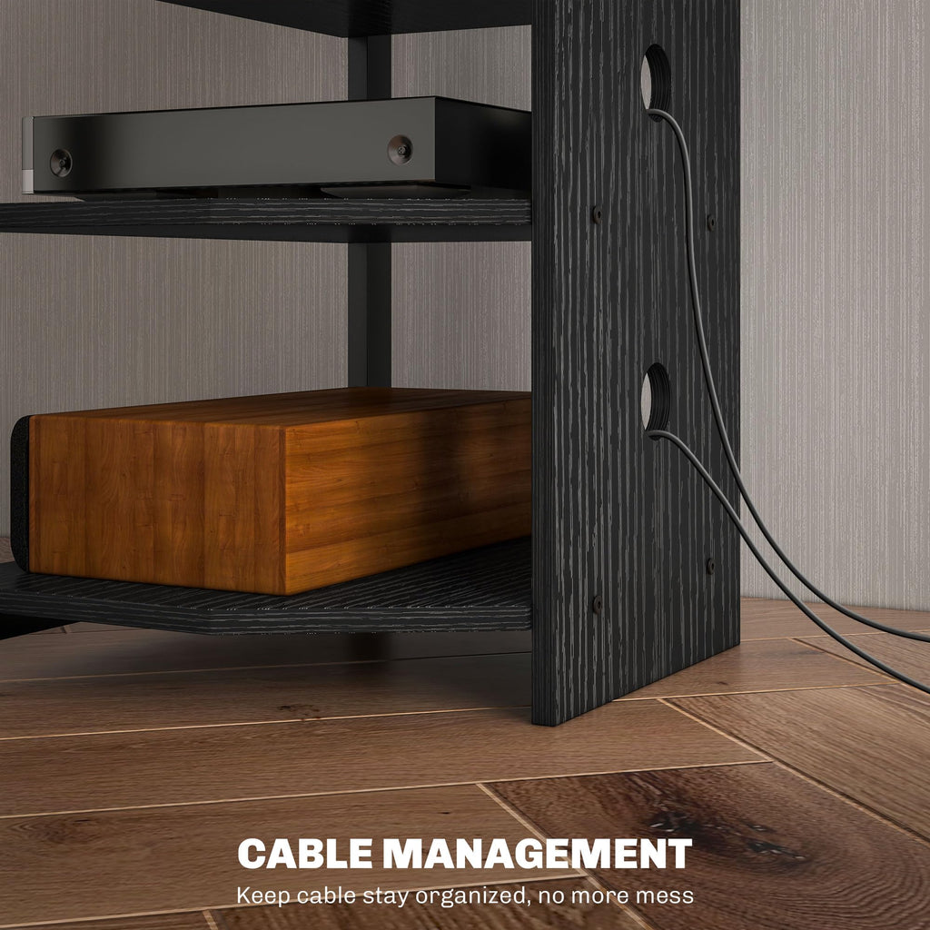 Black 4-Tier Media Stand S96357