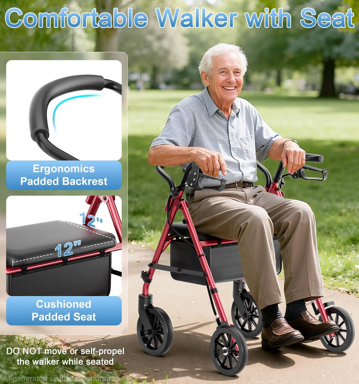 Foldable Walkers with Seat B409