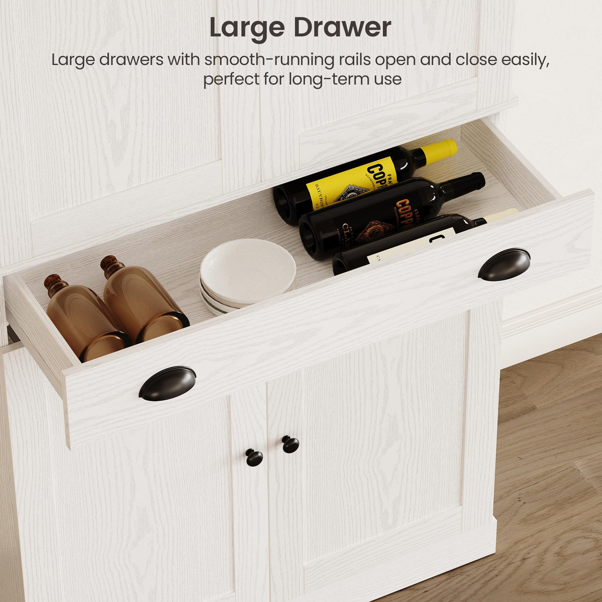 72" White Kitchen Pantry Cabinet with Drawer S701326