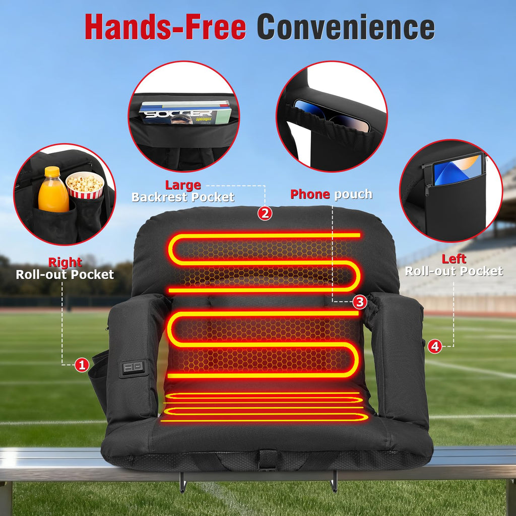 Heated Stadium Seats with Back Support 2 Pack K774406