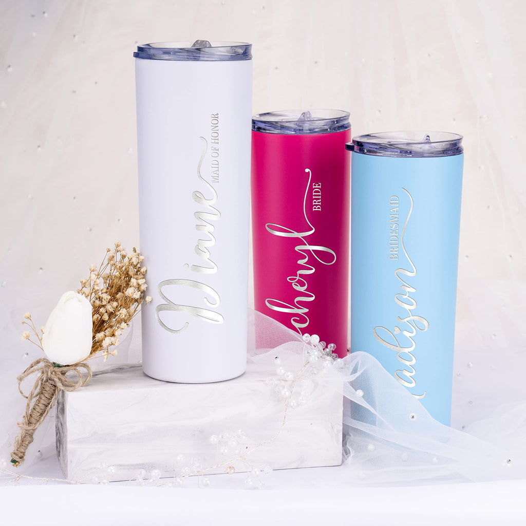 Set of 3 20 Oz Skinny Tumbler with Straw K31023