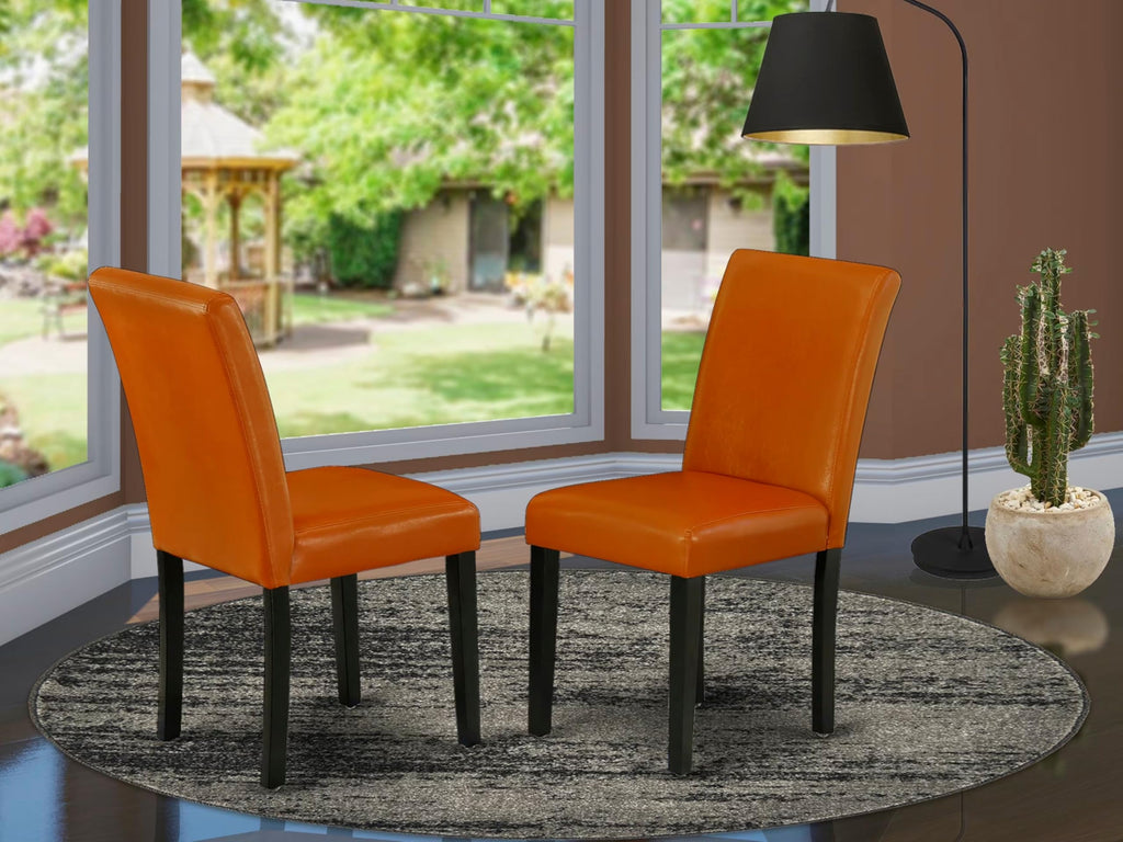 Baked Bean Faux Leather Upholstered Dining Chairs Set of 2 H884