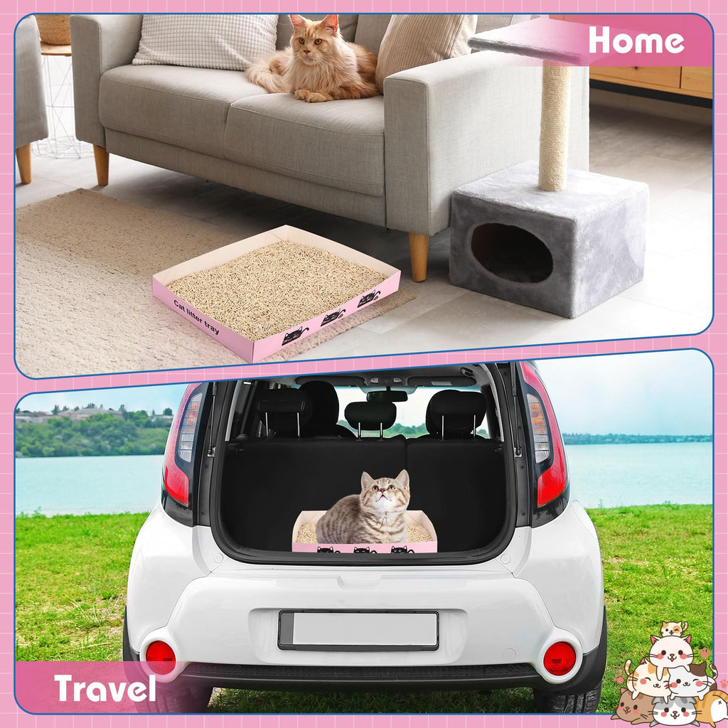 60 Pcs Disposable Cat Litter Boxes with Scoops U71205