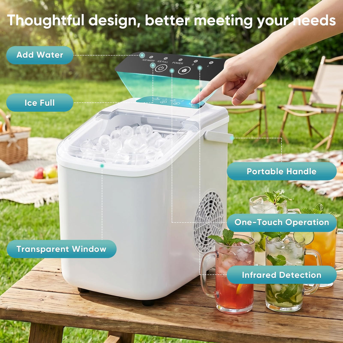Countertop Ice Maker with Portable Handle T931328